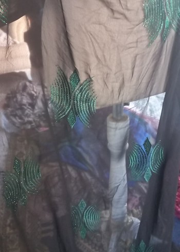 diğer Beden siyah Renk Yeşil Drapeli Kadın abiye kumaş