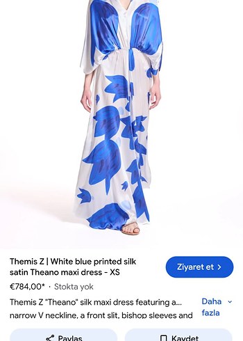 Abiye Themis Markasi Desenli İpeksi Maxi Elbise