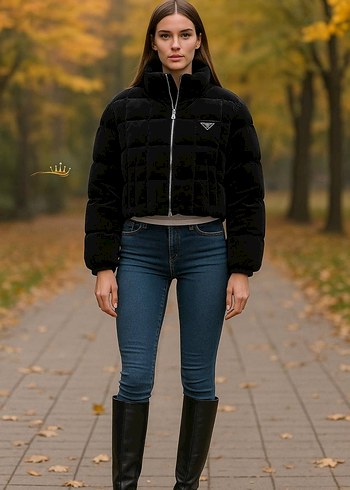 Zara Siyah Şişme Kısa Kadın Kışlık Mont