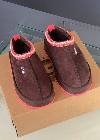 Pembe Nakışlı Kadın Platform Terlik - Görsel 4