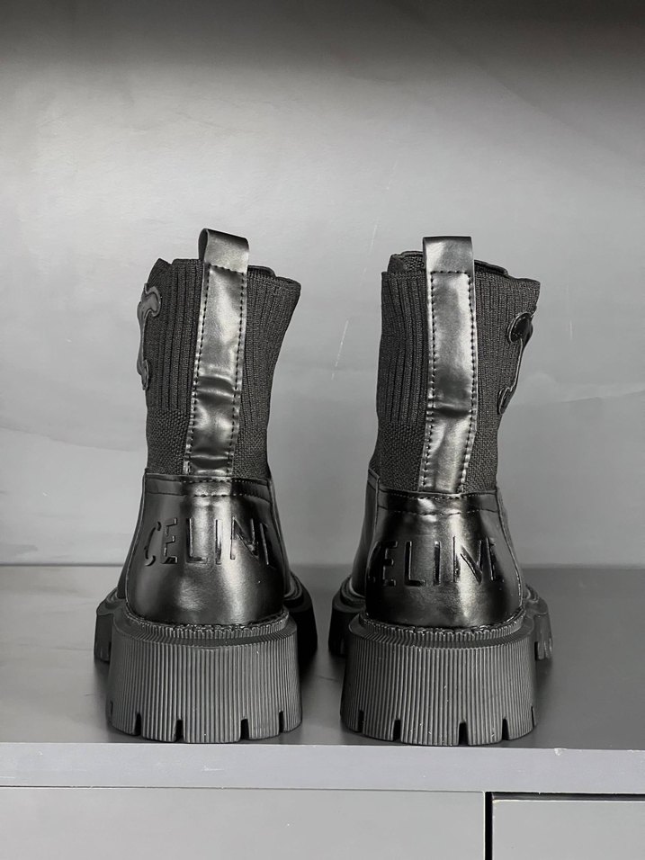 Siyah Deri Nakışlı Kadın Bot celine - Görsel 2