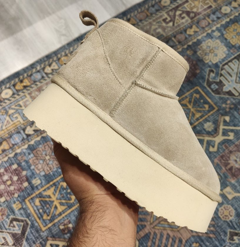 Bej Süet Kadın Dolgu Topuklu Bot platform - Görsel 3