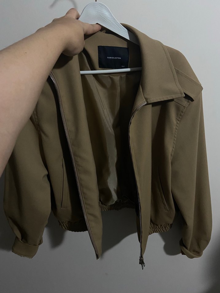 Bej Deri Kadın Ofis Ceketi - Görsel 2