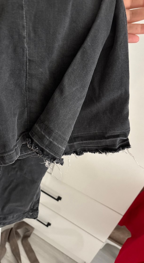 Kadın Siyah Bol Kesim Denim Pantolon - Görsel 2