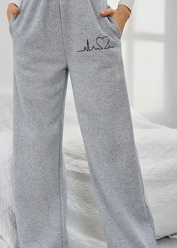 NIKE İŞLEMELİ Gri Kadın Rahat Kesim Eşofman Altı - Görsel 4