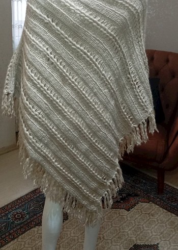 Örgü Bohem Tiftik yünlü Panço - Görsel 9