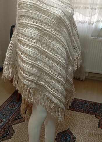 Örgü Bohem Tiftik yünlü Panço - Görsel 7