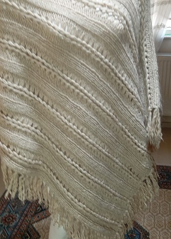 Örgü Bohem Tiftik yünlü Panço - Görsel 6