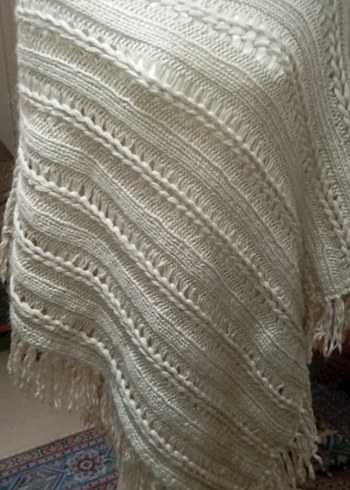 Örgü Bohem Tiftik yünlü Panço - Görsel 11