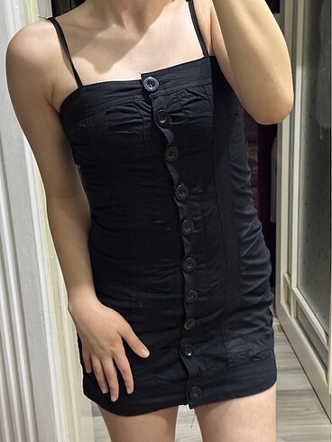 Zara MİNİ SİYAH ELBİSE