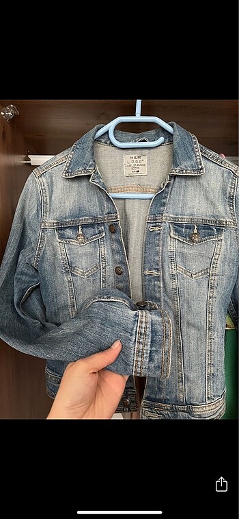 H&M H&M taşlamalı mavi kot ceket 36 beden