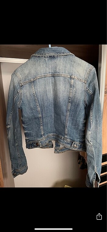 36 Beden H&M taşlamalı mavi kot ceket 36 beden