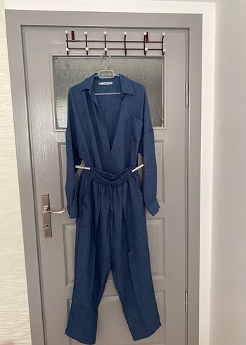 Kadın Lacivert Denim Uzun Takım