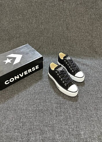 37 Beden siyah Renk Converse Lift Platform Taban Beyaz