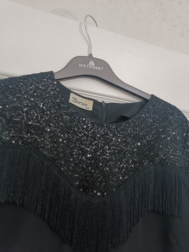 TESETTÜR TUNİK TESETTÜR GİYİM Püsküllü Siyah Uzun Kollu - Görsel 2