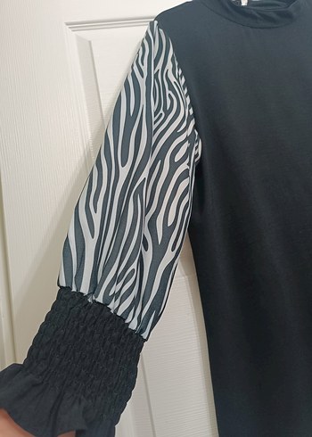 TESETTÜR TUNİK TESETTÜR GİYİM Uzun Kollu Zebra Desenli TUNİK - Görsel 2