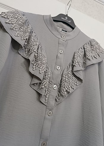 TESETTÜR TUNİK TESETTÜR GİYİM
Gri Uzun Kollu Fırfırlı Tunik - Görsel 2