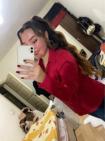 40 Beden kırmızı Renk Fit kırmızı gömlek