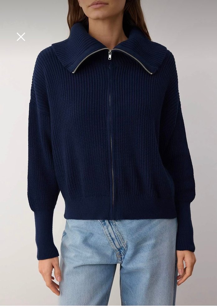 Lacivert Yarım Fermuarlı Yüksek Yakalı Kazak - Görsel 2