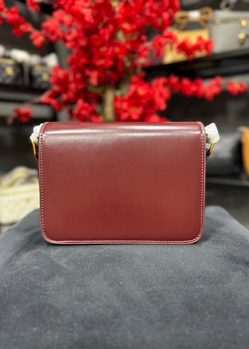 Celine Bordo Deri Kadın Çapraz Çanta Tokalı