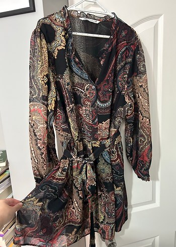 Zara Desenli Mini Elbise - Görsel 2