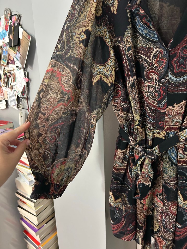 Zara Desenli Mini Elbise - Görsel 3