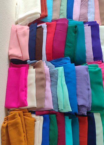 Kadın Renkli Kırmızı Şalşifon - Görsel 3