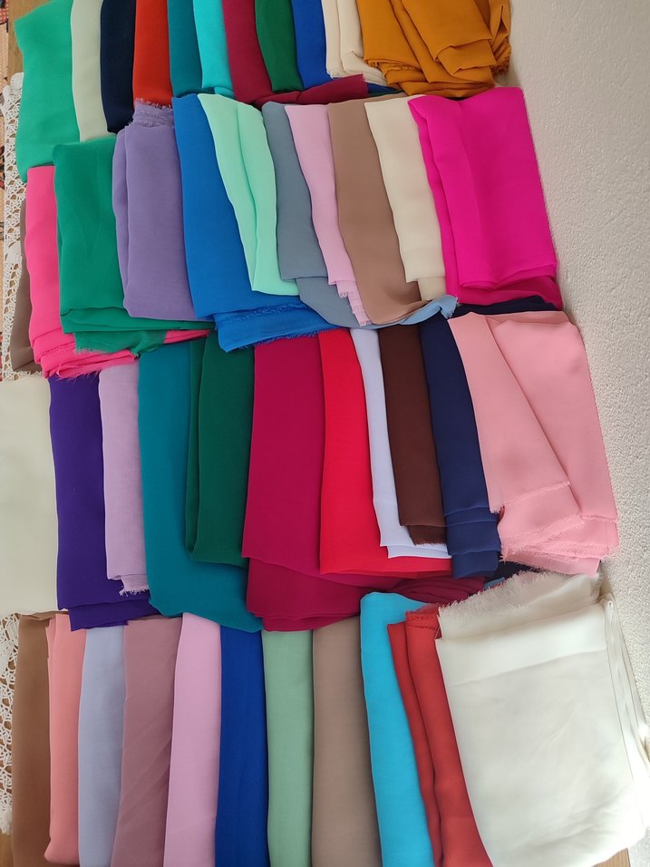 Kadın Renkli Kırmızı Şalşifon - Görsel 4