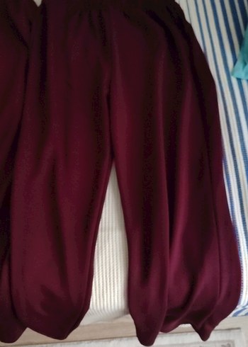 Bordo Pilili Kadın oysho Pantolon - Görsel 5