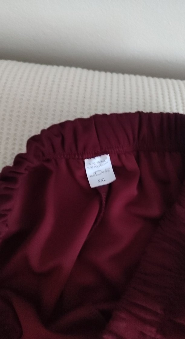 Bordo Pilili Kadın oysho Pantolon - Görsel 2