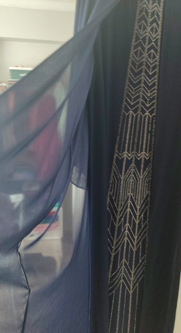 Abiye Boncuk İşlemeli Mavi Uzun Elbise bir kere kullandim - Görsel 3