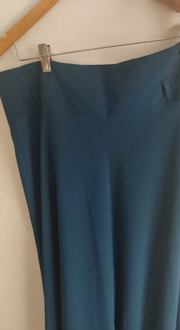 Lacivert Drapeli Uzun Kadın Etek - Görsel 4