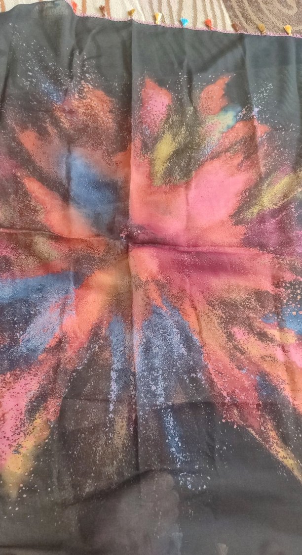 Püsküllü Çok Renkli Bohem Kadın tülbent iğne oyası sıfır yenı - Görsel 4