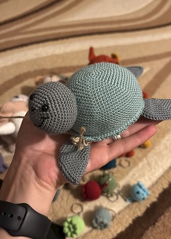 Gri Örgü Kaplumbağa Peluş Oyuncak