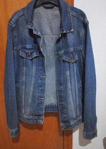Düğmeli Lacivert Kadın Denim Kot Ceket