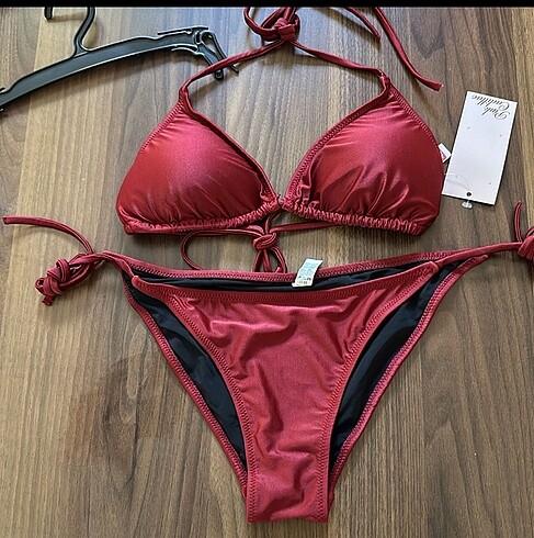 Bordo bikini takımı