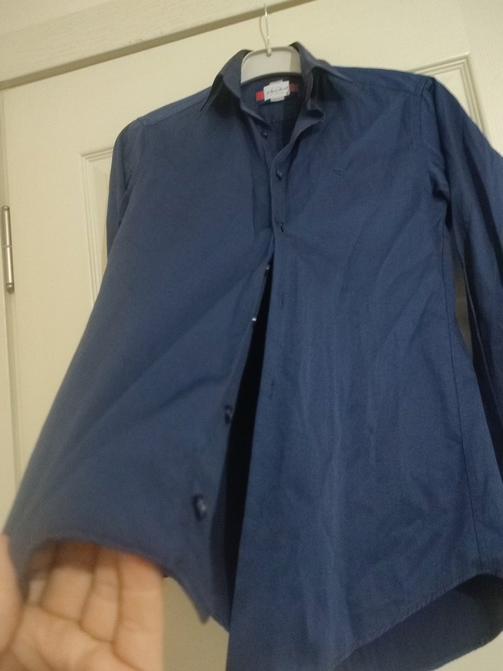 Lacivert Erkek Uzun Kollu Gömlek - Görsel 4