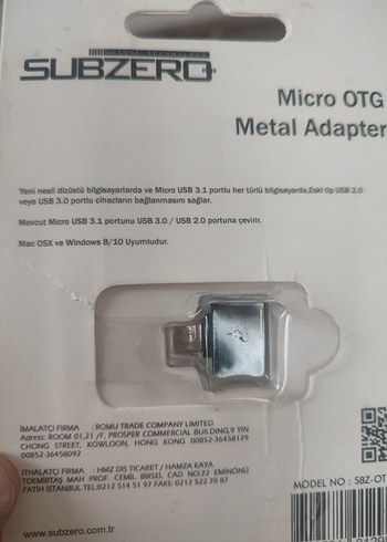 Subzero Mikro OTG Adaptör - Görsel 3
