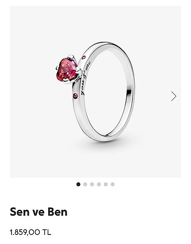  Beden Pandora Kırmızı Kalp Yüzük/Sen ve Ben