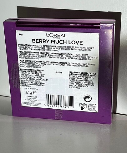 Beden Renk Loreal Berry Much Love Far Paleti