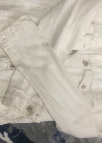 Beyaz kot ceket - Görsel 2