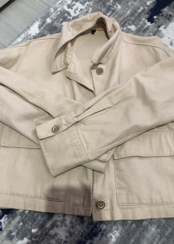 Düğmeli Keten Bej Kadın Ceket - Görsel 2