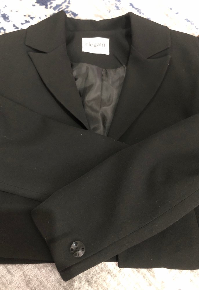 Düğmeli Siyah Kadın Blazer Ceket - Görsel 3