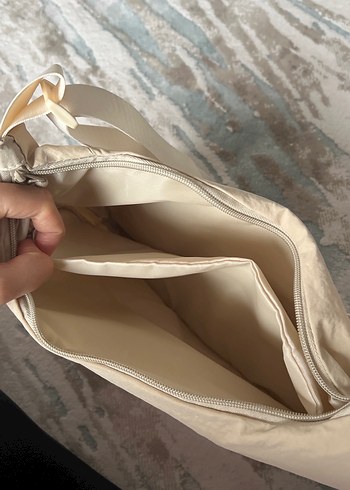 Bej Keten Kadın Omuz Çantası - Görsel 7