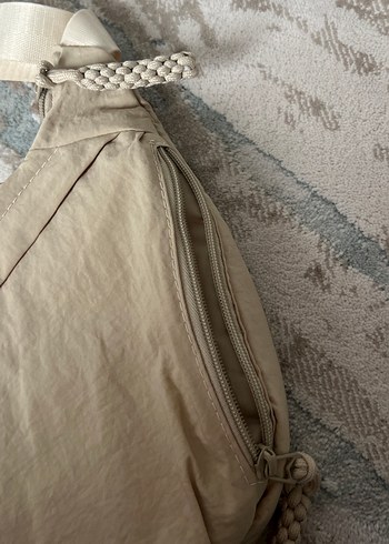 Bej Keten Kadın Omuz Çantası - Görsel 5