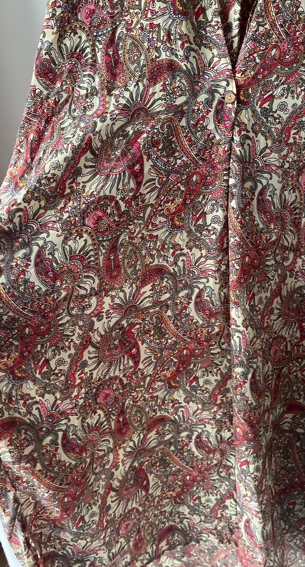 Bordo Bohem Uzun Elbise V Yaka - Görsel 4