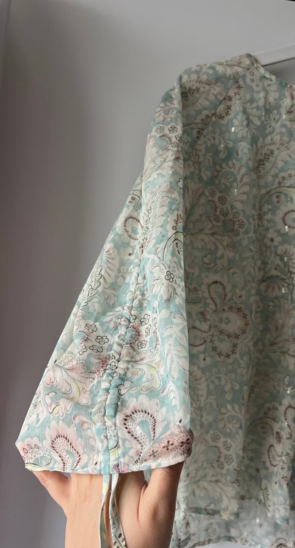 Yeşil Bohem Düğmeli Kadın Bluz - Görsel 4