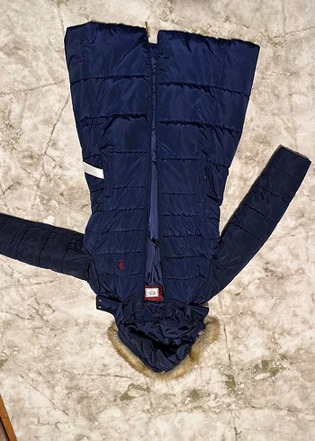 U.S. Polo assn Kadın Lacivert Uzun Kürklü Kışlık Mont - Görsel 2