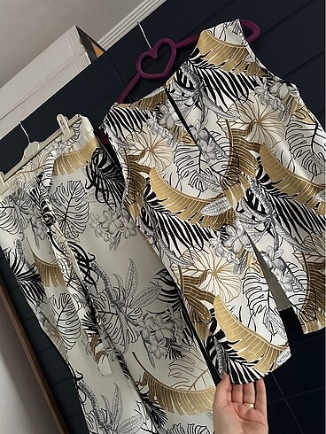 Zara desenli saten takım elbise - Görsel 5