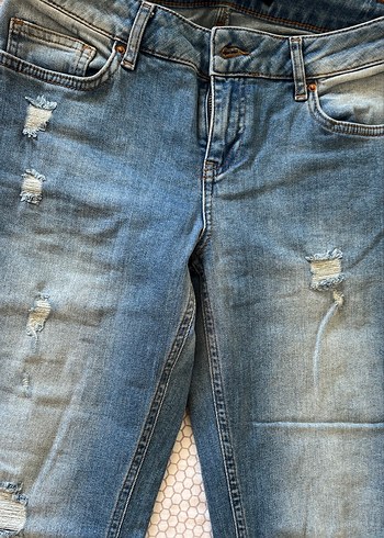 LC Waikiki Gri Mavi Kadın Denim Jean Pantolon